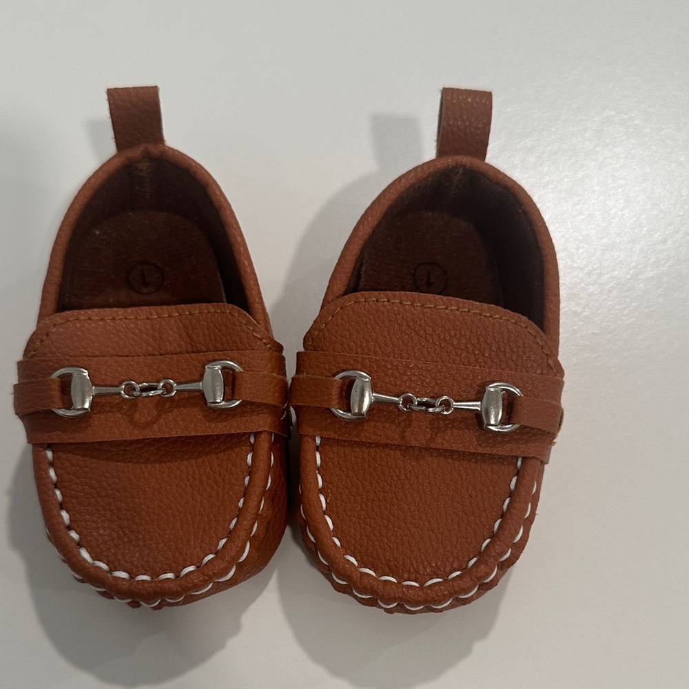 Brown Leather Baby Loafers